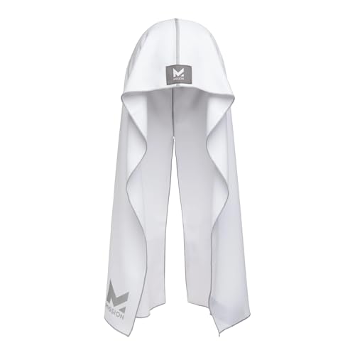 MISSION Cooling Hoodie Towel, Evaporative Cool Technology, Cools Instantly When Wet, UPF 50 Sun Protection, Contours Your Head to Stay in Place, Great for Sports, Fitness, Gym