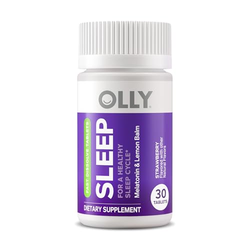 OLLY Sleep Fast Dissolves, 3mg Melatonin, Lemon Balm- 30 Count
