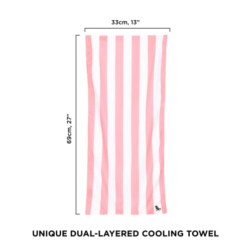 Dock & Bay QuickCool Cooling Towel - for Workouts & Sports - Cools to 15°C - Includes Bag - 27 x 13/69 x 33cm - Cabana - Malibu Pink
