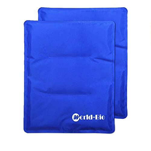 WORLD-BIO 2Packs Flexible Large Ice Pack for Injuries, Large Cold Compress | 11*14"Larege Size, Large Hot Cold Compress Pad, Long Lasting Cold Pack,Targeted Pain Relief, Speeds Up Post-Workout Recovery