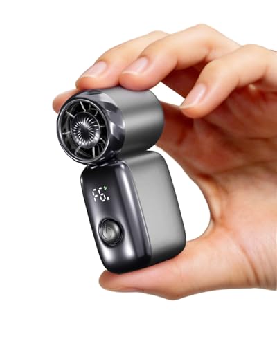 PADONISE Ultra Mini Fan Handheld 20000 RPM Personal Portable Small Fan | 6 Speed Fan USB Rechargeable, Gift for Travel Essentials, Makeup, Eye lash, Wedding, Beach, Women/Girl/Hot Flashes (Gray)