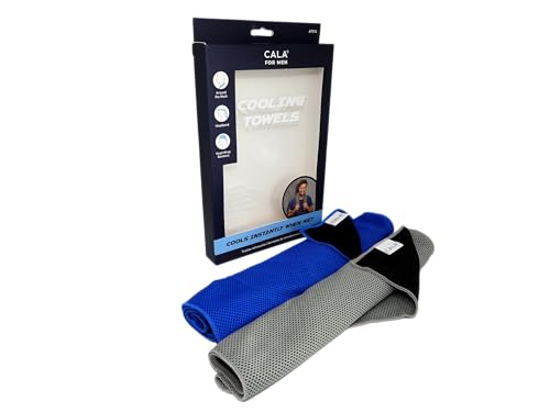 Cala - Cooling Towels (2 Pieces, Blue and Grey)