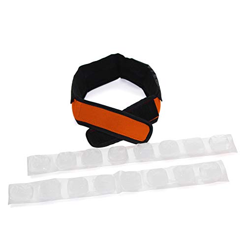 Cooling Collar – Reusable Ice Neck Cooling Wrap for Hot Weather, Adjustable Personal Neck Cooler (Orange)