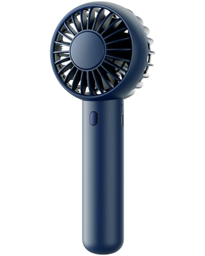 Gaiatop Mini Portable Fan, Navy Blue, Cute Design, Powerful Wind, Handheld and Desktop, Rechargeable Battery | Powerful 3 Speed with Desktop Base, Lightweight, Battery Powered for Travel Lash Makeup Girls Women Gift Navy Blue