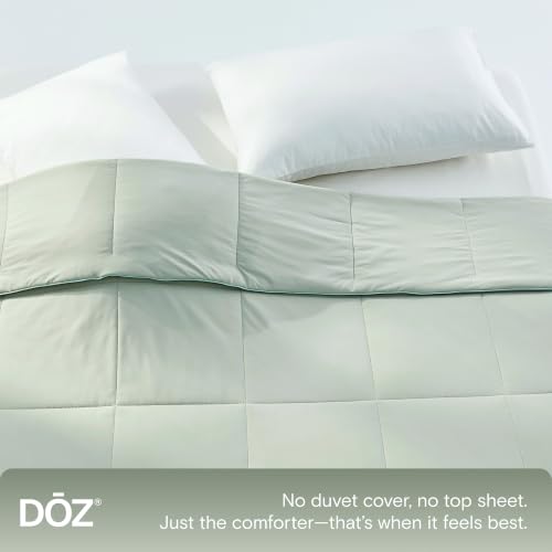 DOZ Summer Cooling Comforter, Cooling Blanket for Hot Sleepers and Night Sweats, Q-Max Over 0.4, Cool to The Touch Cover, Breathable, Lightweight, Soft, 106"x90", Sage, King/Cal King