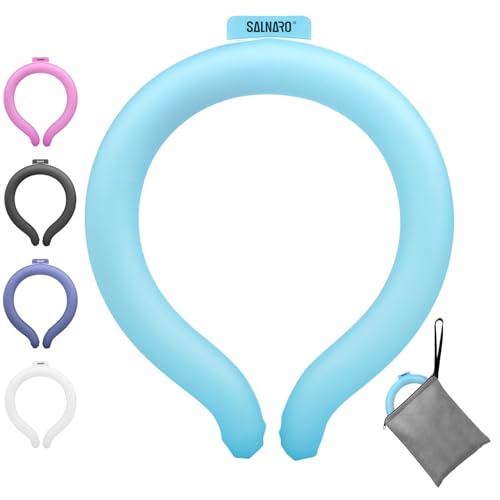 Neck Cooling Tube(with Cooler Bag), hot Weather Reusable Long-Lasting Cooling Relief Cooler, Suitable for Men and Women Outdoor and Indoor, Sports, Travel use(Blue)