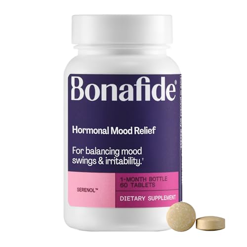 Bonafide Hormonal Mood Relief for Women Serenol – Hormone-Free, Clinically Studied – Helps Relieve Hormonal Mood Swings, Irritability & PMS Bloating – 1-Month Supply