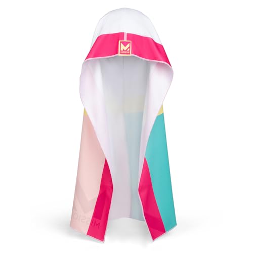 MISSION Reversible Cooling Hoodie Towel- Hood Towel, Cools Instantly When Wet, UPF 50 Sun Protection, Contours Your Head to Stay in Place, Great for Sports, Fitness, Gym (White Multi)