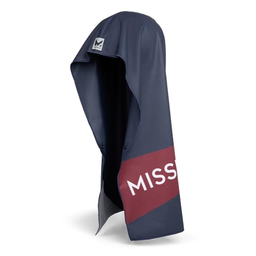 MISSION Max Plus Cooling Hoodie Towel- Hood Towel, Cools Instantly When Wet, UPF 50 Sun Protection, Contours Your Head to Stay in Place, Great for Sports, Fitness, Gym (Navy)