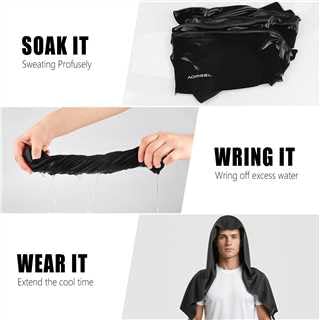 AOPREL Cooling Hoodie Towel Magnetic Lock Towels for Neck and Face UV Protection, Moisture-Wicking for Camping Gym and Yoga