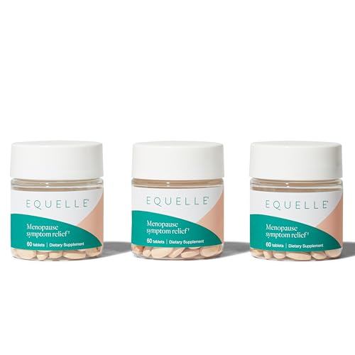 EQUELLE Multi-Symptom Menopause Relief Supplement for Women, Plant-Based S-Equol, Non-Hormonal & Non-Prescription, Fewer Hot Flashes, More Sleep, Relieves Muscle Aches, 3 Month Supply (180 Tablets)