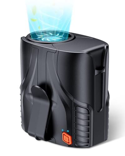 Portable Personal Waist Fan& Neck Fan, 14000RPM Brushless Motor, 40H Runtime Rechargeable, 6-Speed Quiet Operation, Clip-On Personal Body Cooling for Camping/Worksites/Outdoor