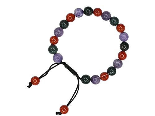 Amazing Gemstone Bracelet for Menopause - Bloodstone Lepidolite Carnelian Bracelet Set for Men Women Healing Calming Anxiety Stress Relief Gifts Pulseras Para Hombres Mujer Stocking Stuffers