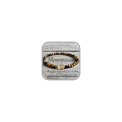 Anxiety Relief Bracelet for Women, Menopause Healing Crystal Beaded Health Bracelets for Women, Mental Health & Emotional Balance Natural Stone Bracelet, Menopause Bracelets, Stress Relief Gift for Mom Friends