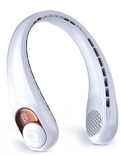 Neck Fan, Personal Fan with LED Display, USB-C Rechargeable, 4000mAh-Battery, 3-Speed Adjustment & Whisper-Quiet Operation, Perfect for Home, Travel, Sports