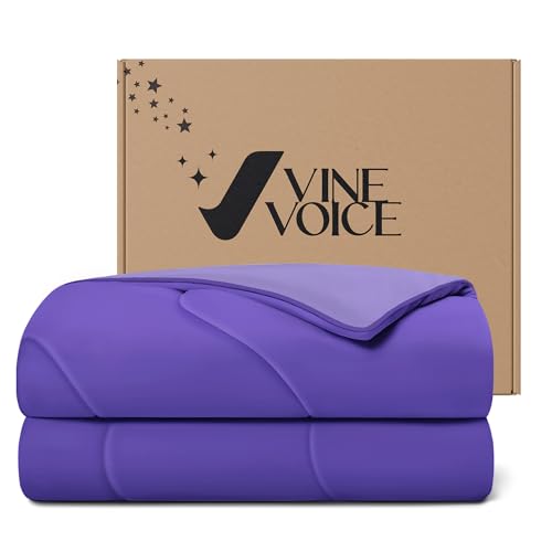 Cooling Comforter for Hot Sleepers, Queen 90x90, Lavender | Cooling blanket feel, Q-Max >0.4 cool touch, double-sided cooling, Sorona fill, for night sweats, lightweight & breathable