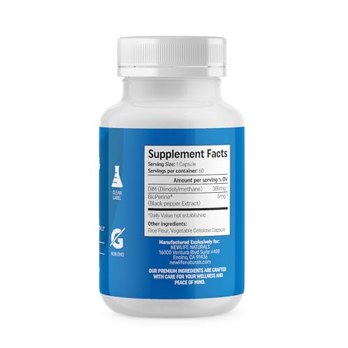 NewLife Naturals DIM Supplement - Hormone Balance for Women & Men, 60 Count