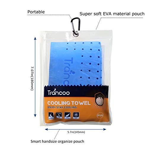 2 Packs PVA Cooling Towel(33"X7.85",Perforated Chill Towel, PVA Cooling Scarf,Sweat Rags for Workout, Neck Warp Sports Towel for Running, Hiking,Swimming Golf (Blue+Pink)