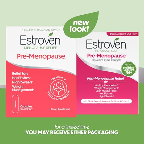 Estroven Perimenopause & Pre-Menopause Supplement for Women, 30 Count | Hormone-free Perimenopause Support for Hot Flash & Night Sweats, Weight management*, Drug-free, Black Cohosh, Cissus, 1 Daily