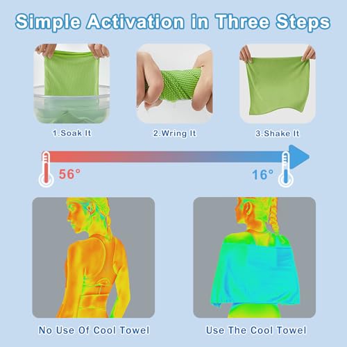 4 Pack Cooling Towels (40"x12"), Microfiber Chilly Towels Soft Breathable Gym Ice Towel for Workout, Yoga, Sport, Silicone Set Travel Sweat Towels Fast Drying Lightweight Cooling Neck Wraps