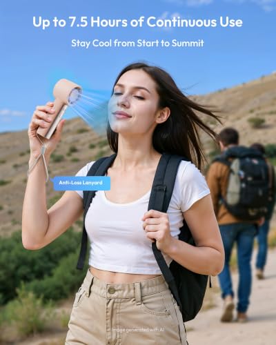 Gaiatop Small Handheld Personal Fan, Powerful High Speed Turbo Cooling | USB Rechargeable Mini Portable Fan for Travel, Outdoor Essentials, Summer Gifts for Women Girls, Pink
