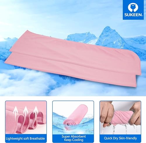 Sukeen 4'lü Paket Soğutucu Havlu (40"x12") Boyun ve Yüz İçin, Soğutucu Boyun Sargısı, Sıcak Havalar İçin Nefes Alabilen Soğutucu Havlu, Yoga, Spor, Golf, Spor Salonu, Kamp, Koşu, Fitness, Egzersiz İçin Ter Havlusu
