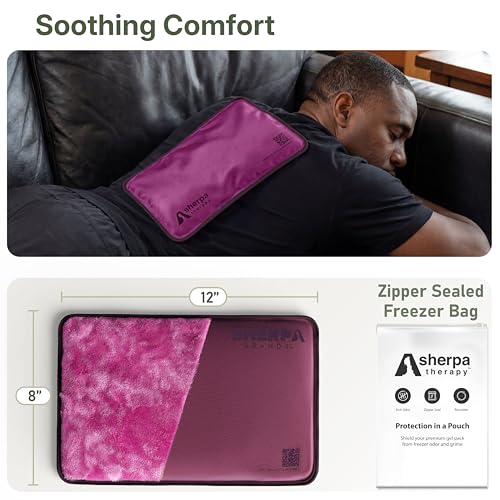 Flexible Hot and Cold Gel Pack Medium 8" x 12", 2 Pack | Reusable soft gel ice pack for injuries, muscle recovery, dual-sided plush, medical grade for ankle, arm, foot, leg, purple