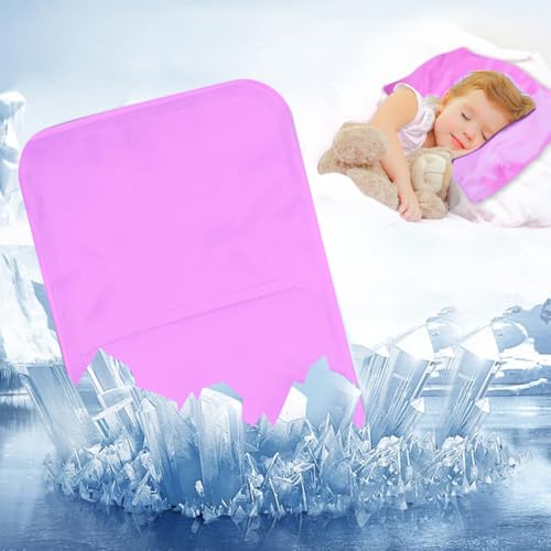 Reusable Gel Ice Pack, Pillow Cooling Pad for Night Sweats, Migraines, Fever, Hot Flashes, Injuries, Cold Compress Pillow Cooling Pad for Kids, Adults and Pets (Pink)