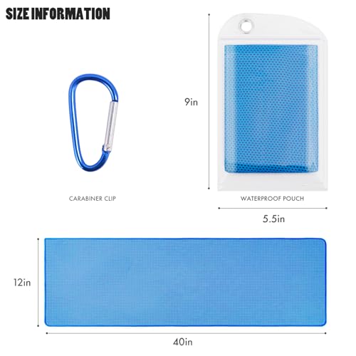 Leuceiy 4 Pack Cooling Towels (40"x12"), Cooling Towels for Neck and Face, Gym Towel for Working Out, Soft Breathable Microfiber Ice Towel for Yoga Sport Running Golf