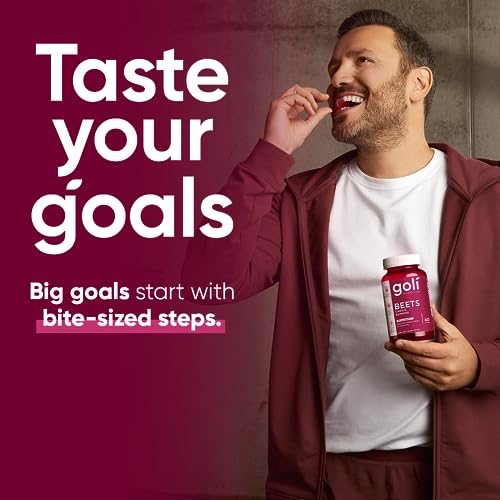 Goli Nutritional Supplement, Beets Cardio Gummy - 60 Count - 100mg CoQ10 & Beet Root Extract - Gluten-Free, Vegan, Non-GMO, and Gelatin-Free. Nature's Great Superfood.