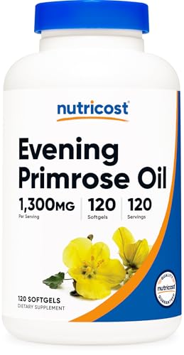 Nutricost Evening Primrose Oil 1,300mg, 120 Softgels, Cold Pressed