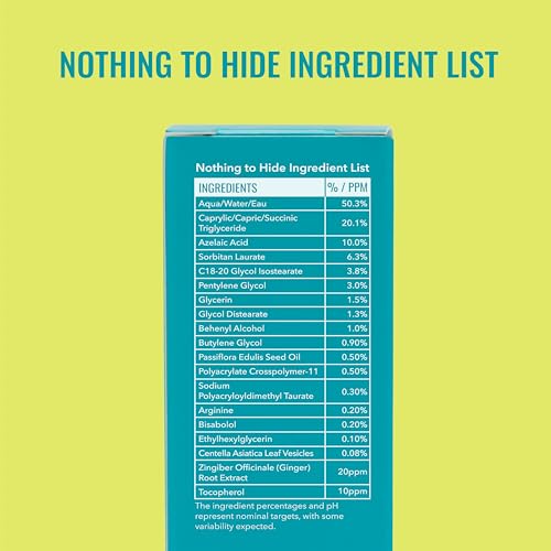 Good Molecules 10% Azelaic Acid Treatment for Face – Blurs Facial Redness & Evens Skin Tone – Brightens the Look of Dark Spots & Refines Texture – Vegan & Fragrance-Free Skincare (30ml / 1.01 fl oz.)
