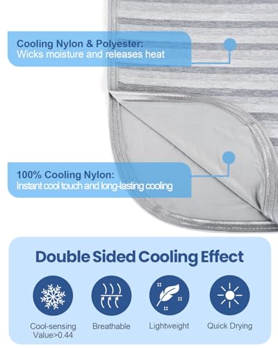 Ailemei Direct Cooling Throw Blanket for Hot Sleepers,Double Sided Cold Effect, Lightweight Breathable Summer Bed Blanket for Couch, Transfer Heat to Keep Body Cool Night Sweats,50"x70"