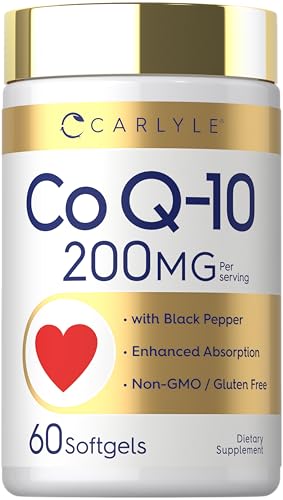 Carlyle CoQ10 200mg Softgels | 60 Count | with Black Pepper