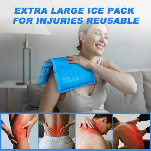 RelaxCoo Large Flexible Ice Pack for Injuries Reusable Gel, 11x14.5 Inches, Cold Compress for Hip, Shoulder, Knee, Back Pain, Swelling, Bruises, Surgery