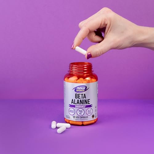NOW Sports, Beta-Alanine 750 mg, Delays Muscle Fatigue*, 120 Veg Caps