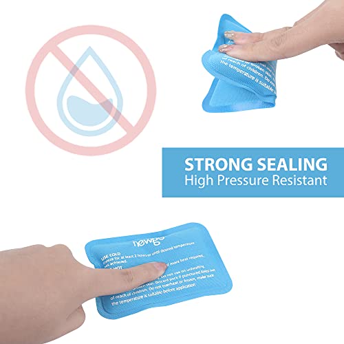 NEWGO Mini Ice Packs, Reusable Cold Gel for Pain Relief, 6 Pack | 4.5”x3.2“, Soothes Face Surgery, Tooth Pain, Tired Eyes, Headaches, Breastfeeding Discomfort, and Kid's Boo Boos