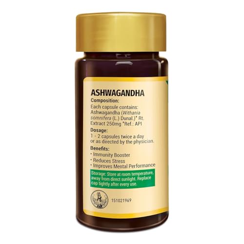 Zandu Ashwagandha Capsules (120 veg caps), Formulated with Pure Extracts of Ashwagandha, Immunity Booster, For Natural Body Strength, Stress Buster (Pack of 60 x 2)