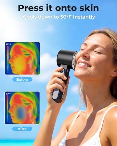 MORECORE Portable Handheld Fan with Ice Cooler, [Instant Chill to 50℉], Gifts for Men Mom Women Grandma Girl Her Hot Flash, 5000mAh Portable Cooling Fan, Camping/Cruise/Travel Essentials 2026