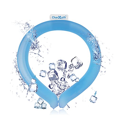 Neck Cooling Tube Reusable Ice Cooler Ring, Blue | Instant Cooling below 15°C (59°F), Portable Neck Wrap, Summer Outdoor & Indoor Use, Heat Relief & Comfort