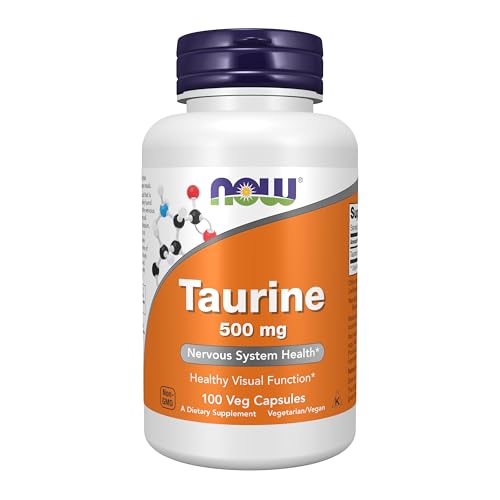 NOW Supplements, Taurine 500 mg, Amino Acid, 100 Veg Caps