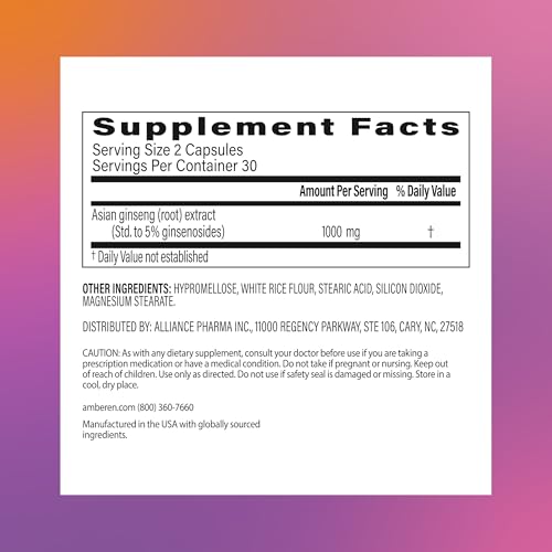 Amberen Libido Spark Menopause Support Supplement for Women —Supports Intimate Wellness with Asian Ginseng Root Extract, Hormone-Free, Soy-Free, 60 Capsules, 30-Day Supply