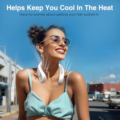 Hotsales Neck Fan, Bladeless Fan That Blows Cold Air, Portable Rechargeable | 6000 mAh Battery, 3 Speeds, Hands Free Wearable Personal Cooling Fan for Men and Women, Travel, Outdoor, USB Rechargeable