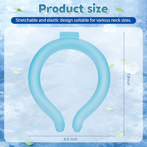 Neck Cooling Tube - Reusable Ice Neck Cooler, Wearable Cooling Neck Wrap for Personal Cooling Relief, PCM Cooling Device for Hot Flashes, Summer Heat, Outdoor Sports, Work & Travel(Blue)