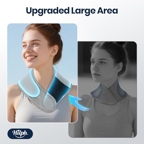 Hilph Neck Ice Pack Wrap Gel, Soft Gel Ice Pack for Cervical Neck Pain | Reusable Cold Compress Therapy, for Surgery Recovery, Tonsillectomy, Thyroidectomy, Swelling, Muscle Soreness, Hot Flashes