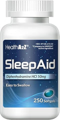 HealthA2Z® Uyku Yardımcısı, Difenhidramin HCl 50 mg Yumuşak Kapsül, 250 Adet