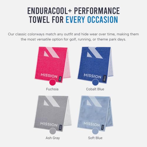 MISSION Instant Cooling up to 8 Hours Enduracool+ Performance Towel, UPF 50, Fast Drying, for Outdoors, Running, Sports, Hiking, Camping, Gym (Cobalt Blue, Medium)