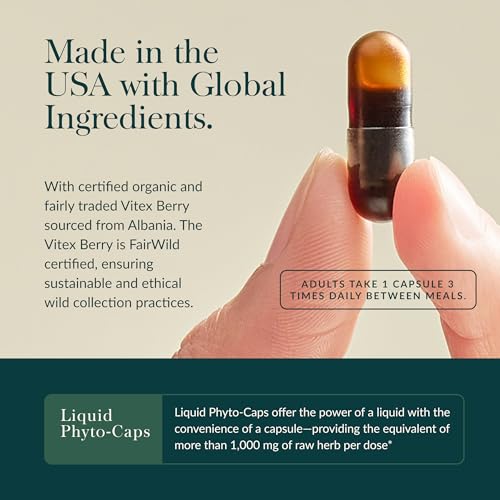 Gaia Herbs Menopause Support Daytime - Helps Support Hormone Balance & Well-Being for Women* - with Vitex, Black Cohosh, St. John's Wort & Oats - 60 Vegan Liquid Phyto-Caps (60 Servings)