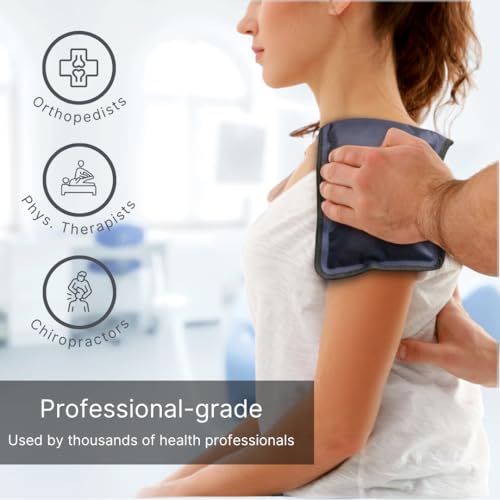 FlexiKold Gel Soft Flexible Ice Packs for Injuries - Reusable Freezer Cold Pack, Cold Compress & Cooling Gel Pad for Face, Shoulder, Hip, Leg, Arm, Ankle & Foot Injury - Medium - 7.5” x 11”