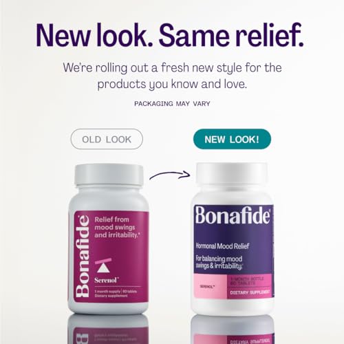 Bonafide Hormonal Mood Relief for Women Serenol – Hormone-Free, Clinically Studied – Helps Relieve Hormonal Mood Swings, Irritability & PMS Bloating – 1-Month Supply